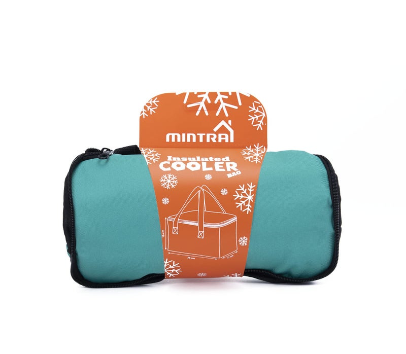 Unisex Folded Medium Cooler Bag Turquoise 31X20X17 Cm - Image 4