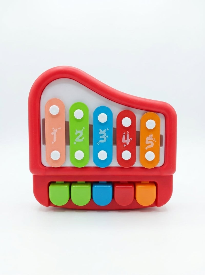 general Brand Red 2-in-1 Xylophone Piano Musical Toy for Toddlers & Kids, Early Educational Instrument with 8 Keys & Mallets, Sensory Learning Keyboard for Boys Girls Baby Development Toys 8011 - Image 2
