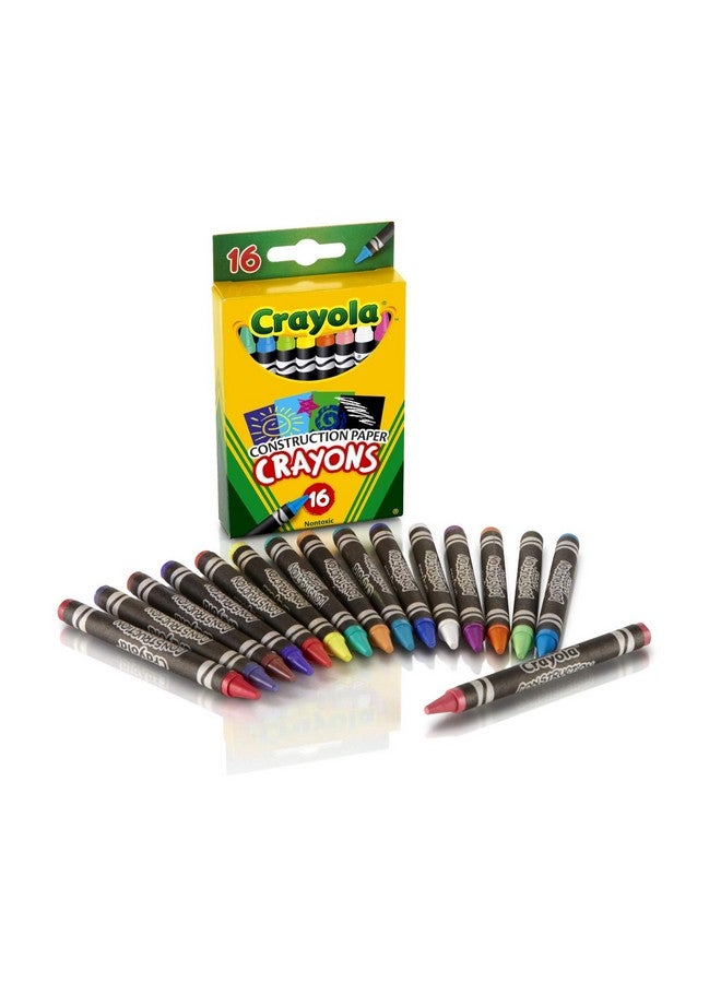 Crayola Construction Paper Crayons (16Ct) Kids Crayons Longlasting Nontoxic Vibrant Colors For Kids Arts And Crafts Ages 3+ - Image 4