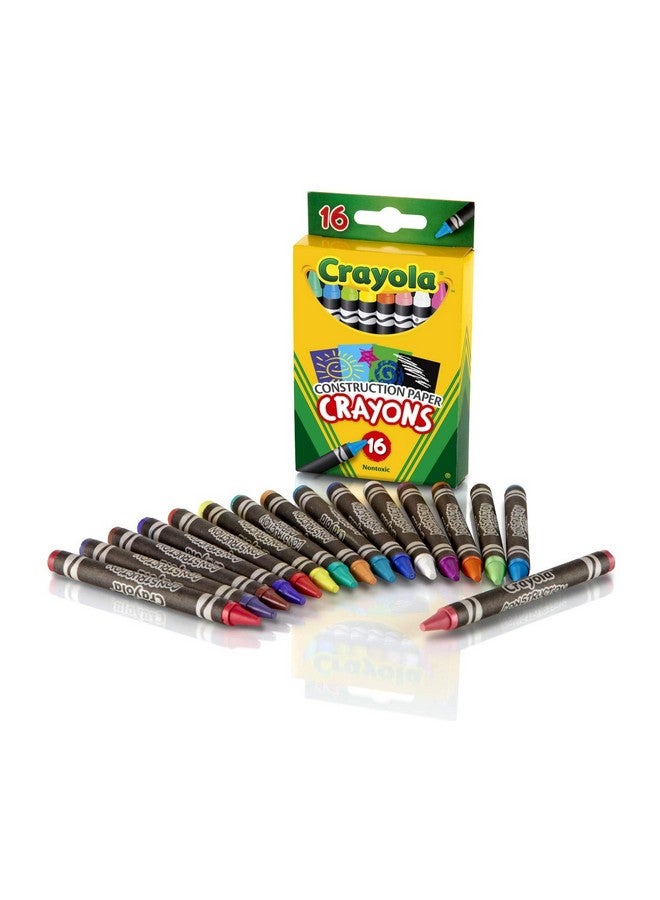 Crayola Construction Paper Crayons (16Ct) Kids Crayons Longlasting Nontoxic Vibrant Colors For Kids Arts And Crafts Ages 3+ - Image 5
