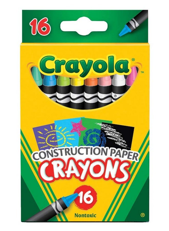 Crayola Construction Paper Crayons (16Ct) Kids Crayons Longlasting Nontoxic Vibrant Colors For Kids Arts And Crafts Ages 3+ - Image 2