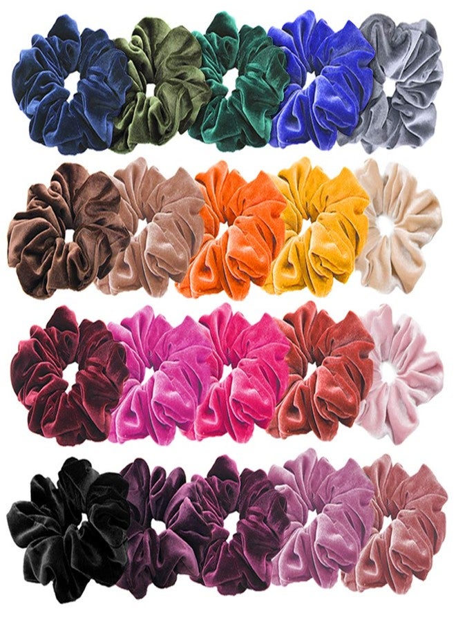 J-MEE 20 Pcs Hair Scrunchies Velvet Elastic Hair Bands Scrunchy Hair Ties Ropes Scrunchies for Women or Girls Hair Accessories - Image 1