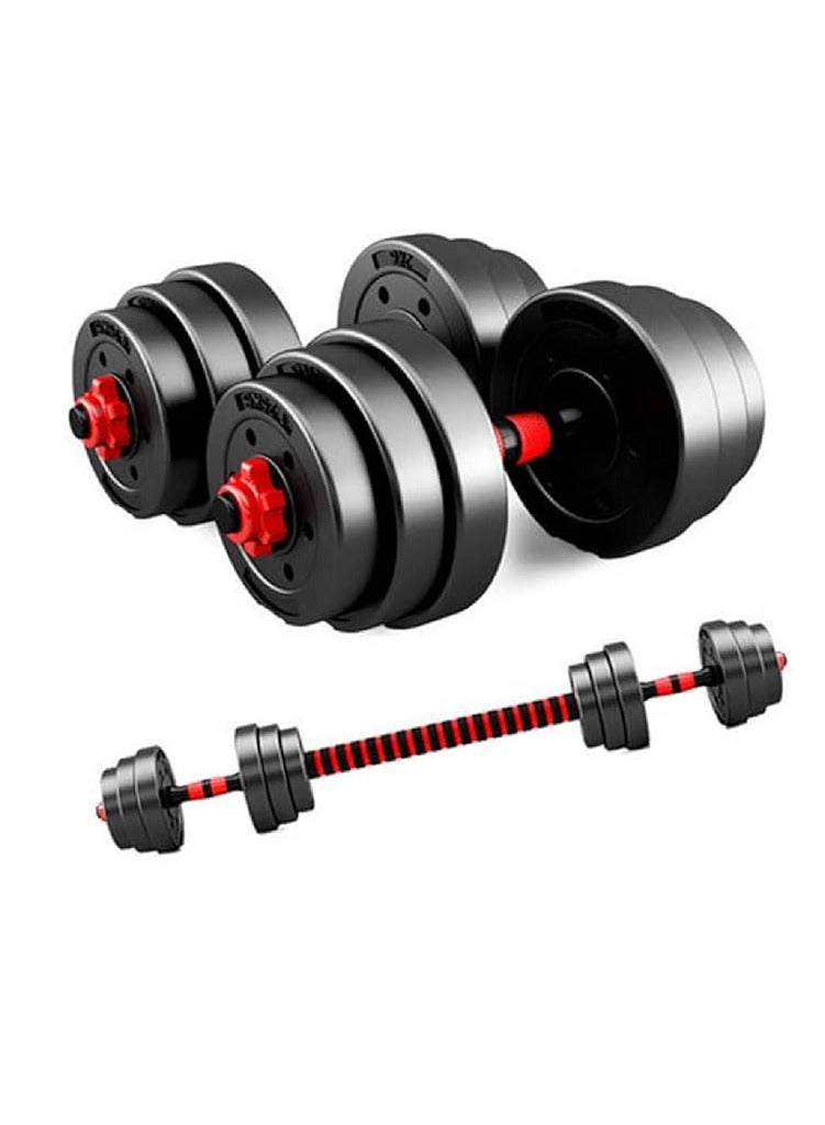 H PRO 20KG Adjustable 6 in 1 Dumbbell Set | Dumbbells Set with Connecting Rod | Barbell and Push-ups | Weightlifting Fitness for Home/Office - Image 2