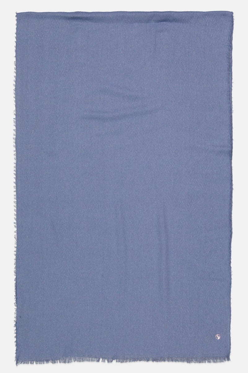 COMMA Women Metallic Scarf 206 L x 66 H cm, Blue - Image 2