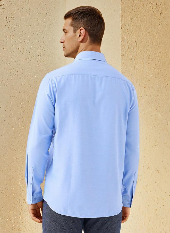 Splash FAV Men Regular Fit Button-Down Collar Long Sleeves Oxford Shirt with Pocket - Image 3