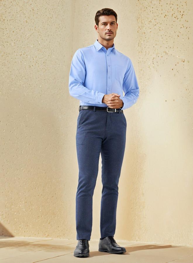 Splash FAV Men Regular Fit Button-Down Collar Long Sleeves Oxford Shirt with Pocket - Image 2