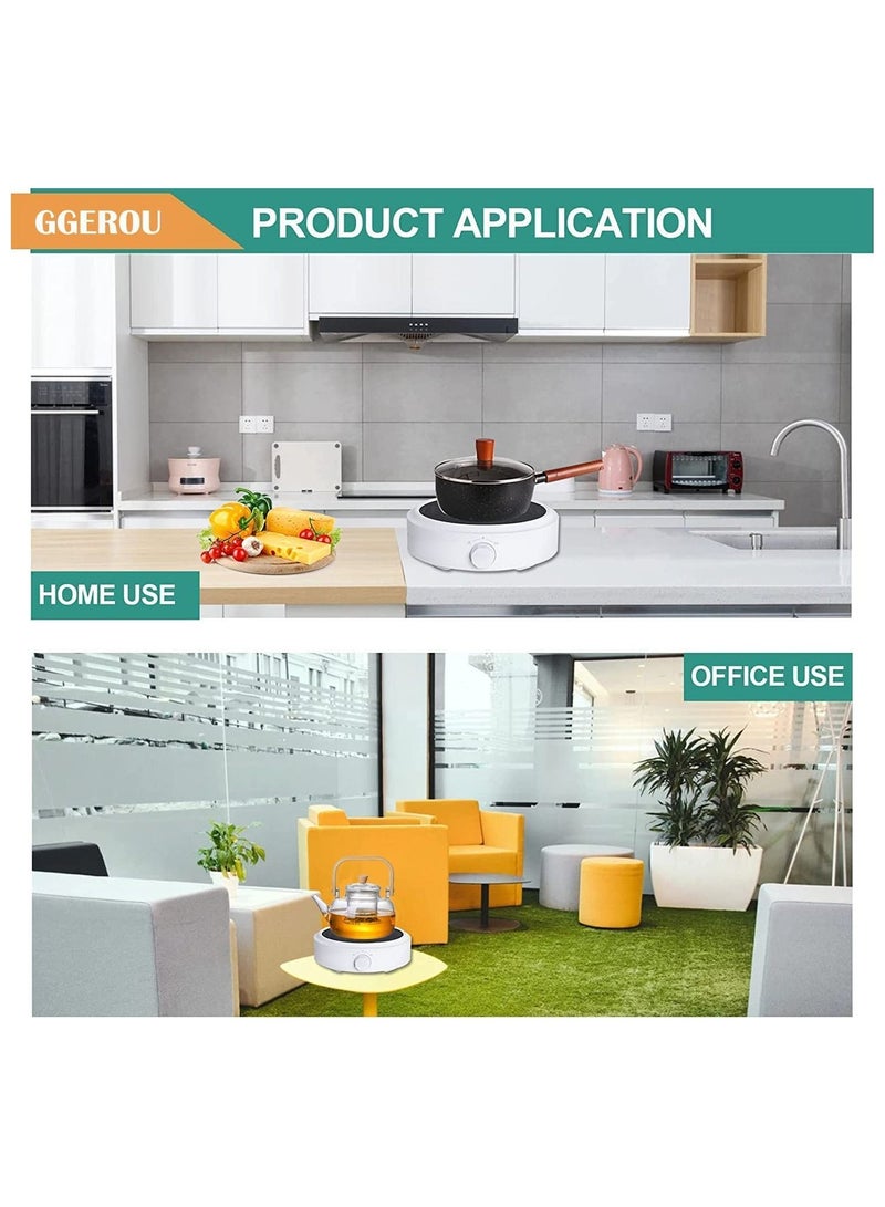 GGEROU Electric Coffee Pot Warmer with 900ml Teapot,Electric Teapot Stove,800W,Wooden - Image 5