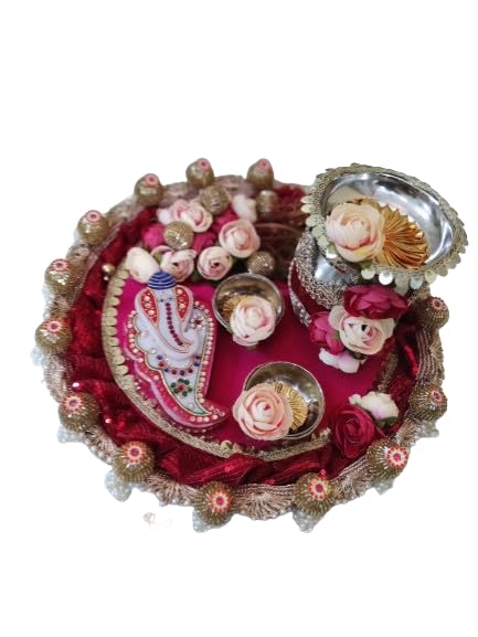 Decorative Tray Featuring Metallic Finish and Elegant Floral Arrangements Perfect for Gifting Home Dcor or Special OccasionsA Beautiful Blend of Artistry and Functionality - Image 1