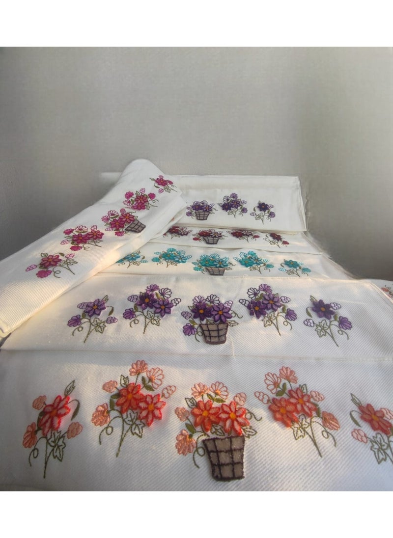 FIESTA Soft Velvet Towel 6 Pieces 3D Tufting Printed 50X90 cm  - Image 3