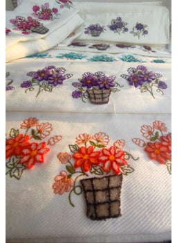 FIESTA Soft Velvet Towel 6 Pieces 3D Tufting Printed 50X90 cm  - Image 4