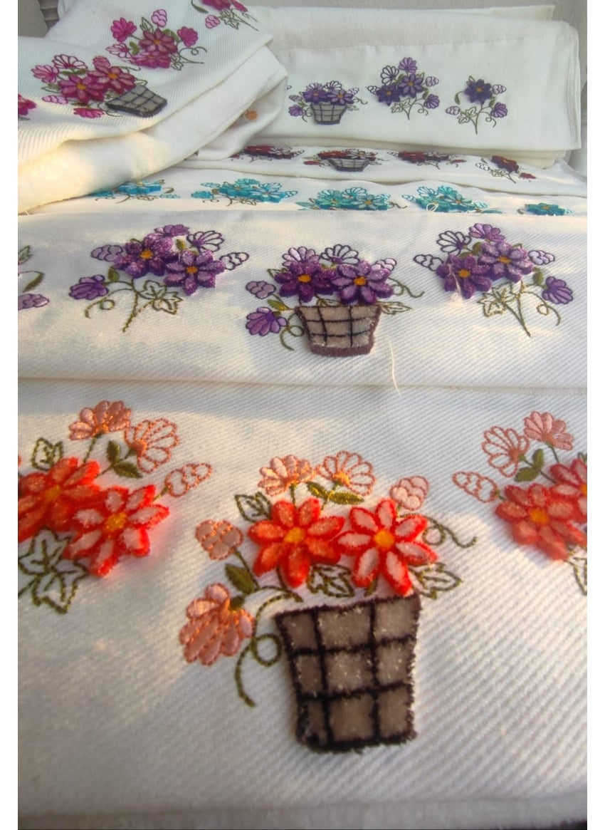 FIESTA Soft Velvet Towel 6 Pieces 3D Tufting Printed 50X90 cm  - Image 4