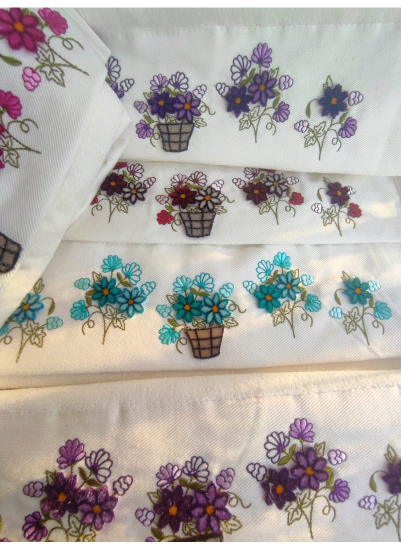 FIESTA Soft Velvet Towel 6 Pieces 3D Tufting Printed 50X90 cm  - Image 2