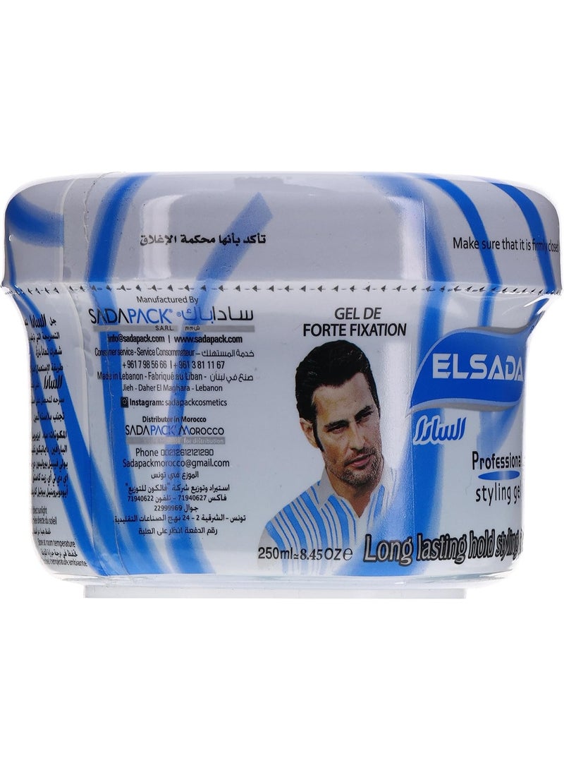 Elsada Professional Styling Gel Long Lasting Hold Hair Styling Gel Blue 250 Ml - Image 2