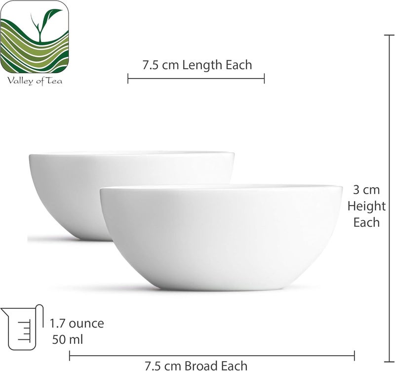 Valley of Tea Chinese Tea Cup Bone Porcelain  2 Teacups From China In Thin Porcelain  Classic Bowl Shape 50 ml Each  Chinese Tea Cups Bone China Tea Cup Chinese  - Image 3