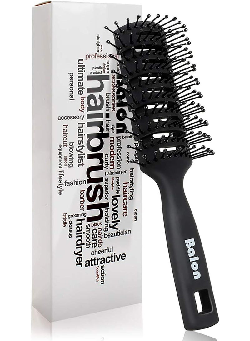 Vent Hair Vrusg 11 Row Vented Hairbrush for Men and Women for Wet Short Curly Straight HAIR bLOW drying quickly black