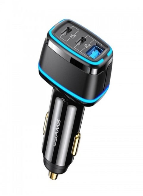105W Car Charger 3 USB Ports Fast Car Charger Adapter 65W USB-C PD QC4.0 20W QC3.0 Support AFC FCP SCP PPS Fast Charging For iPhone 12 12 Mini 12 Pro Max For Samsung Galaxy Note 20 Huawei
