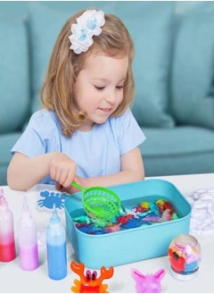 Diy New Magic Water Toys Set 3D Magic Water Gel Plastic Glass with Molds Water Educational Toy for Kids DIY Marine Life Toys Multiple Colors First Choices (13 Pcs)  - Image 5