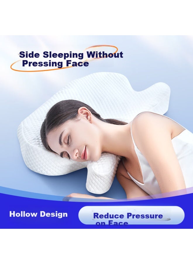 Aeromax Side Sleeping Pillow, Jellyfish Pillow, Face-pressure Free, Anti-wrinkle, Anti-furrow, Memory Foam Cervical Pillow, Hollow Eye Protection, Ear Protection For Sleeping - Image 1