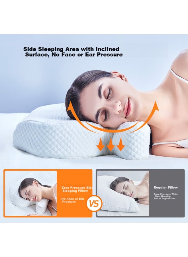 Aeromax Side Sleeping Pillow, Jellyfish Pillow, Face-pressure Free, Anti-wrinkle, Anti-furrow, Memory Foam Cervical Pillow, Hollow Eye Protection, Ear Protection For Sleeping - Image 2