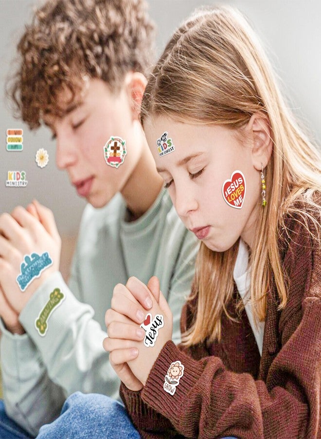 LINAYE 24 Sheets Christian Jesus Stickers for Kids Adults, Waterproof Adhesive Inspirational Jesus Faith Religious Bible Verse Stickers Bulk for Boys Girls Kids Version 2.0 - Image 4