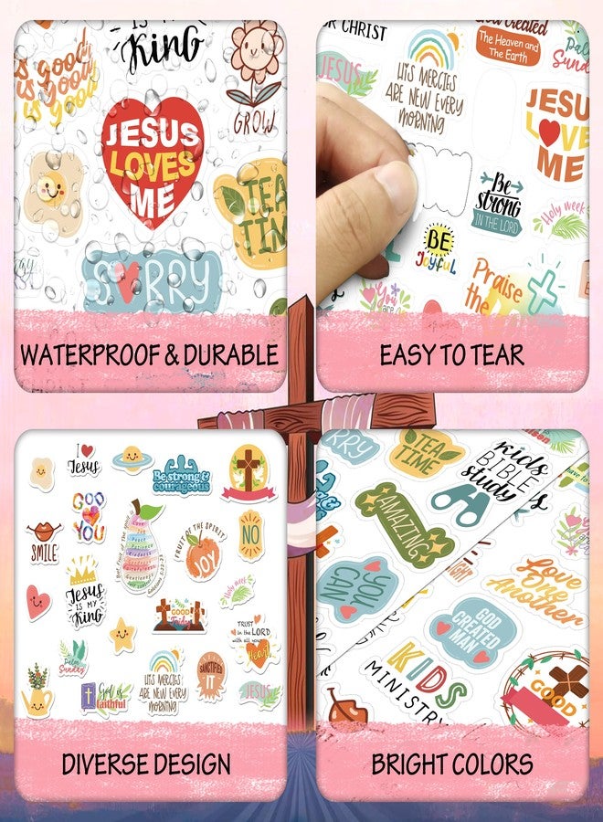 LINAYE 24 Sheets Christian Jesus Stickers for Kids Adults, Waterproof Adhesive Inspirational Jesus Faith Religious Bible Verse Stickers Bulk for Boys Girls Kids Version 2.0 - Image 5