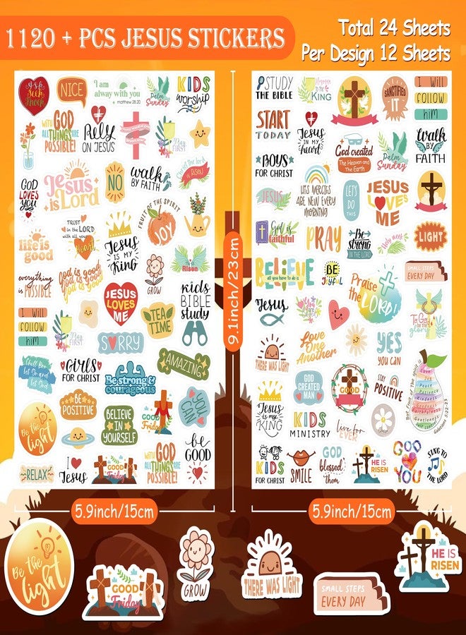 LINAYE 24 Sheets Christian Jesus Stickers for Kids Adults, Waterproof Adhesive Inspirational Jesus Faith Religious Bible Verse Stickers Bulk for Boys Girls Kids Version 2.0 - Image 2