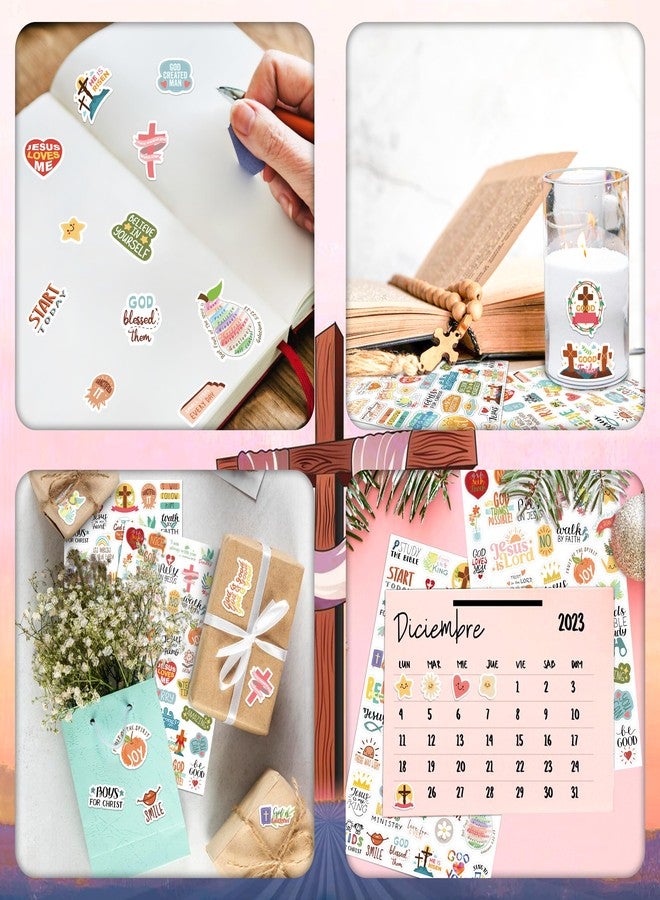 LINAYE 24 Sheets Christian Jesus Stickers for Kids Adults, Waterproof Adhesive Inspirational Jesus Faith Religious Bible Verse Stickers Bulk for Boys Girls Kids Version 2.0 - Image 3