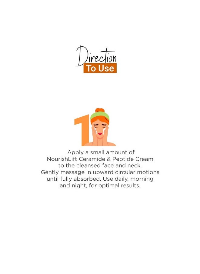 Vedic Line Vedicline NourishLift Ceramide & Peptide Face Cream, Deeply Hydrate & Moisturize Skin For Normal to Very Dry Skin, Make Nourished Glowy Skin 100ml  - Image 2