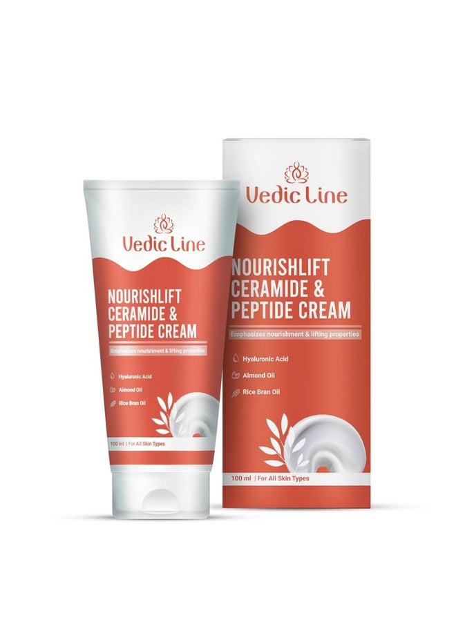 Vedic Line Vedicline NourishLift Ceramide & Peptide Face Cream, Deeply Hydrate & Moisturize Skin For Normal to Very Dry Skin, Make Nourished Glowy Skin 100ml  - Image 4