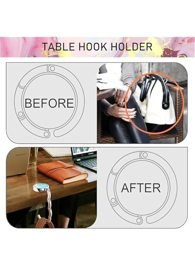 Generic 4 Pack Portable Handbag Hooks for Table Desk - Non-Slip Purse Holder for Restaurant Bar Office  - Image 5