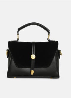 Haute Sauce Solid Magnet Lock Regular Vegan Leather Sling Bag with Detachable Strap For Women  - Image 4