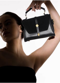 Haute Sauce Solid Magnet Lock Regular Vegan Leather Sling Bag with Detachable Strap For Women  - Image 2