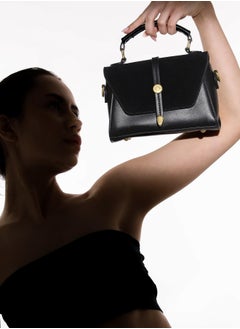 Haute Sauce Solid Magnet Lock Regular Vegan Leather Sling Bag with Detachable Strap For Women  - Image 3