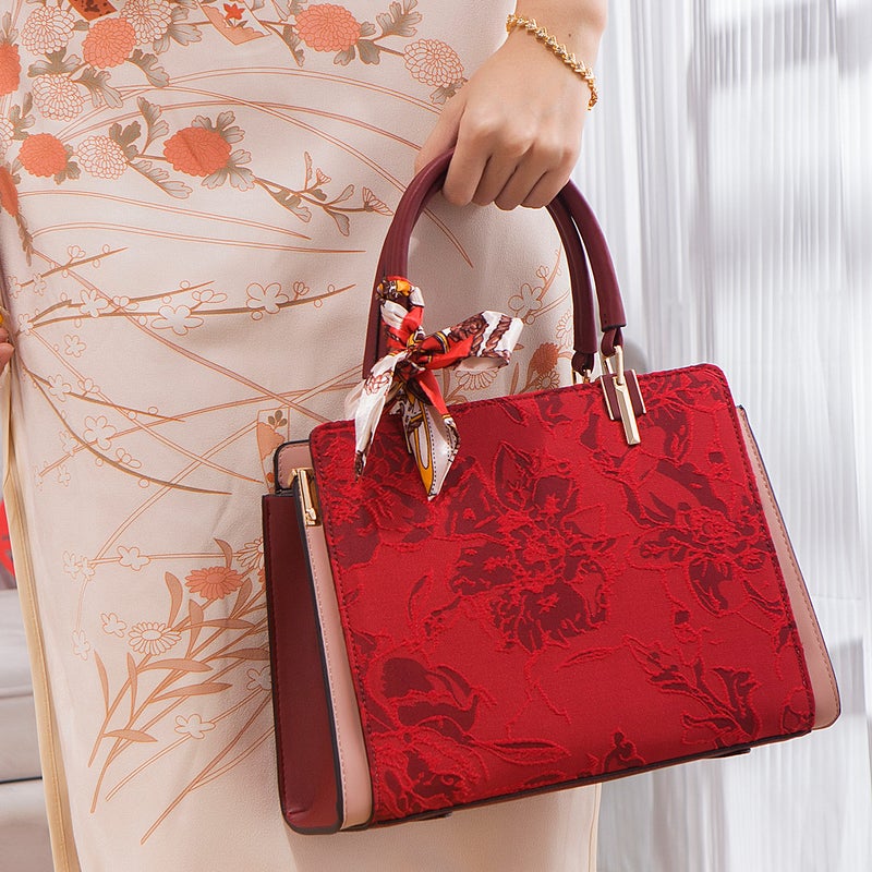 Mother'S Day Gift Red Large Capacity Handbag Bride Middle-Aged Mother Bag Happy Mother-In-Law Wedding Bag - Image 4