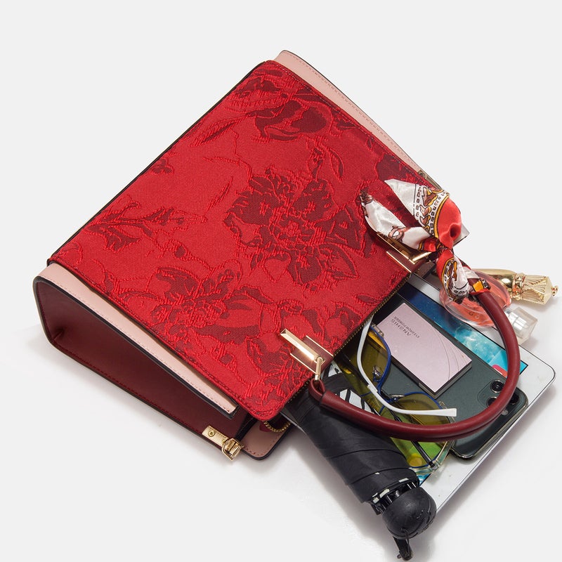 Mother'S Day Gift Red Large Capacity Handbag Bride Middle-Aged Mother Bag Happy Mother-In-Law Wedding Bag - Image 5