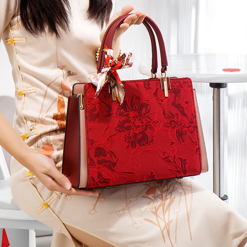 Mother'S Day Gift Red Large Capacity Handbag Bride Middle-Aged Mother Bag Happy Mother-In-Law Wedding Bag - Image 3
