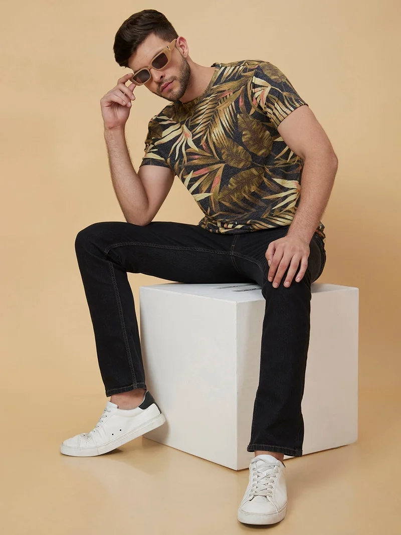 جلو باص تيشيرت قطن مطبوع رجالي من جلوبس