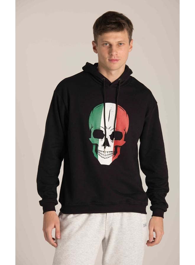 Marco Bergamo Scull Front Print Hoodie  - Image 1