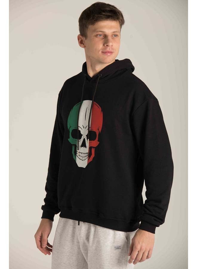 Marco Bergamo Scull Front Print Hoodie  - Image 2