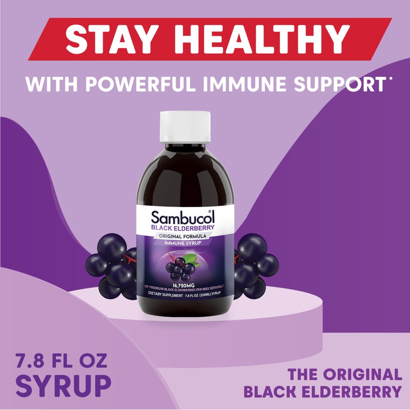 Sambucol Black Elderberry Syrup - Sambucus Elderberry Syrup for Adults Immune Support, Elderberry Liquid, Elderberry Extract, Gluten Free - 7.8 Fl Oz - Image 5