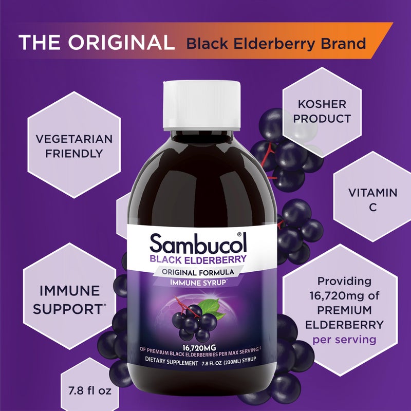 Sambucol Black Elderberry Syrup - Sambucus Elderberry Syrup for Adults Immune Support, Elderberry Liquid, Elderberry Extract, Gluten Free - 7.8 Fl Oz - Image 4