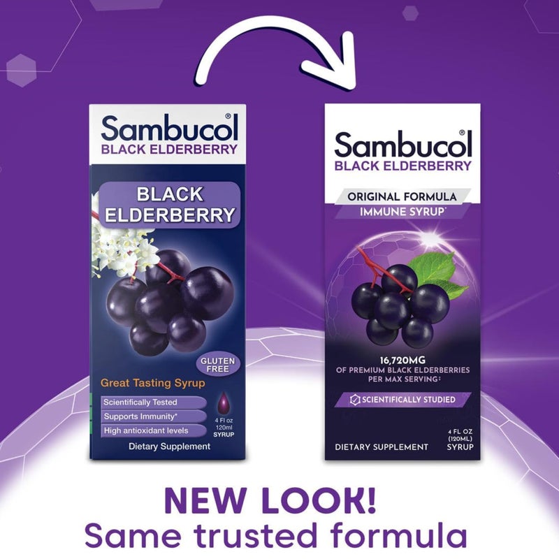 Sambucol Black Elderberry Syrup - Sambucus Elderberry Syrup for Adults Immune Support, Elderberry Liquid, Elderberry Extract, Gluten Free - 7.8 Fl Oz - Image 2