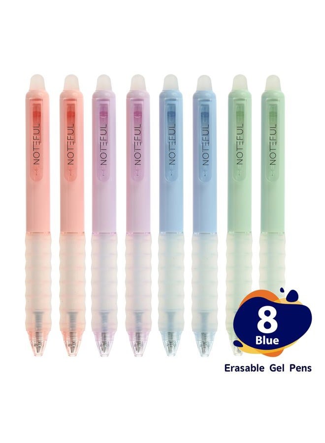 NOTEFUL Retractable Erasable Gel Pens Clicker, Fine Point 0.7, Premium Comfort Grip for Smooth Writing Planner and School Supplies - Blue (Pack of 8) - Image 3