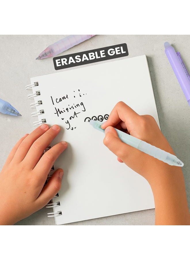 NOTEFUL Retractable Erasable Gel Pens Clicker, Fine Point 0.7, Premium Comfort Grip for Smooth Writing Planner and School Supplies - Blue (Pack of 8) - Image 5