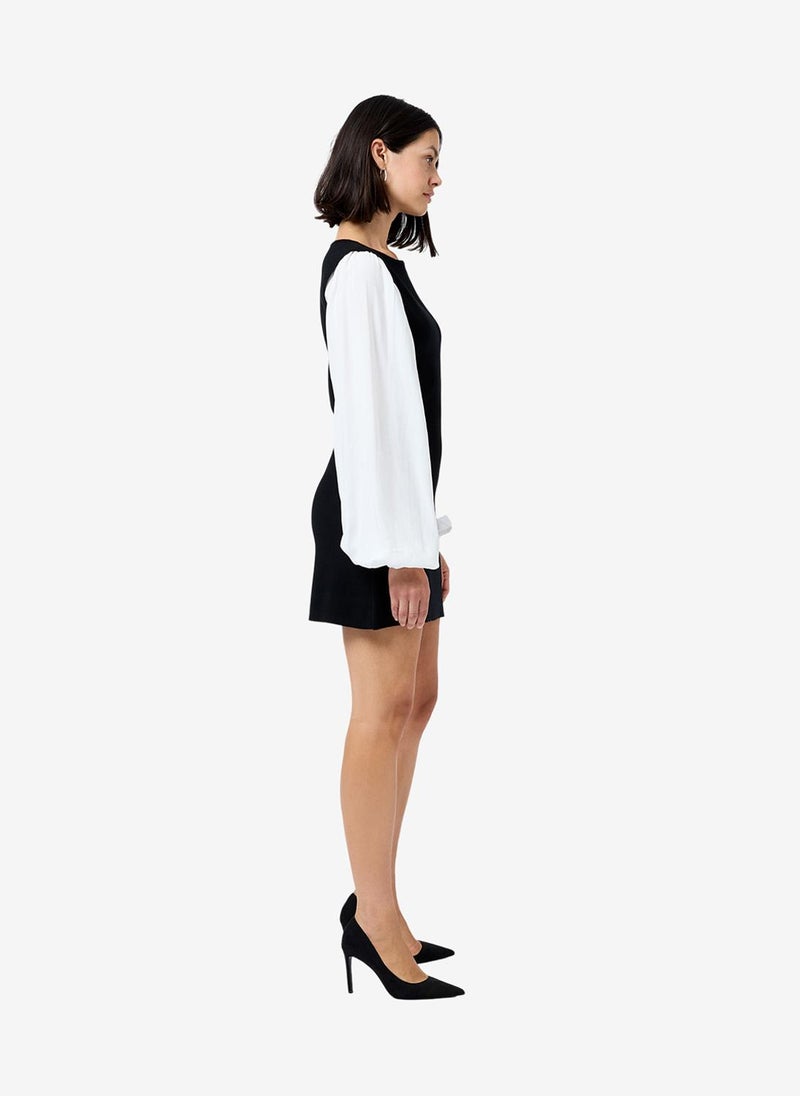 French Connection Women's Black- Summer White Maxime Knit Shirting Mini Dress - Image 3