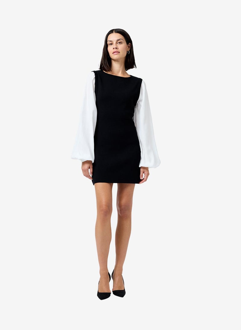 French Connection Women's Black- Summer White Maxime Knit Shirting Mini Dress - Image 2