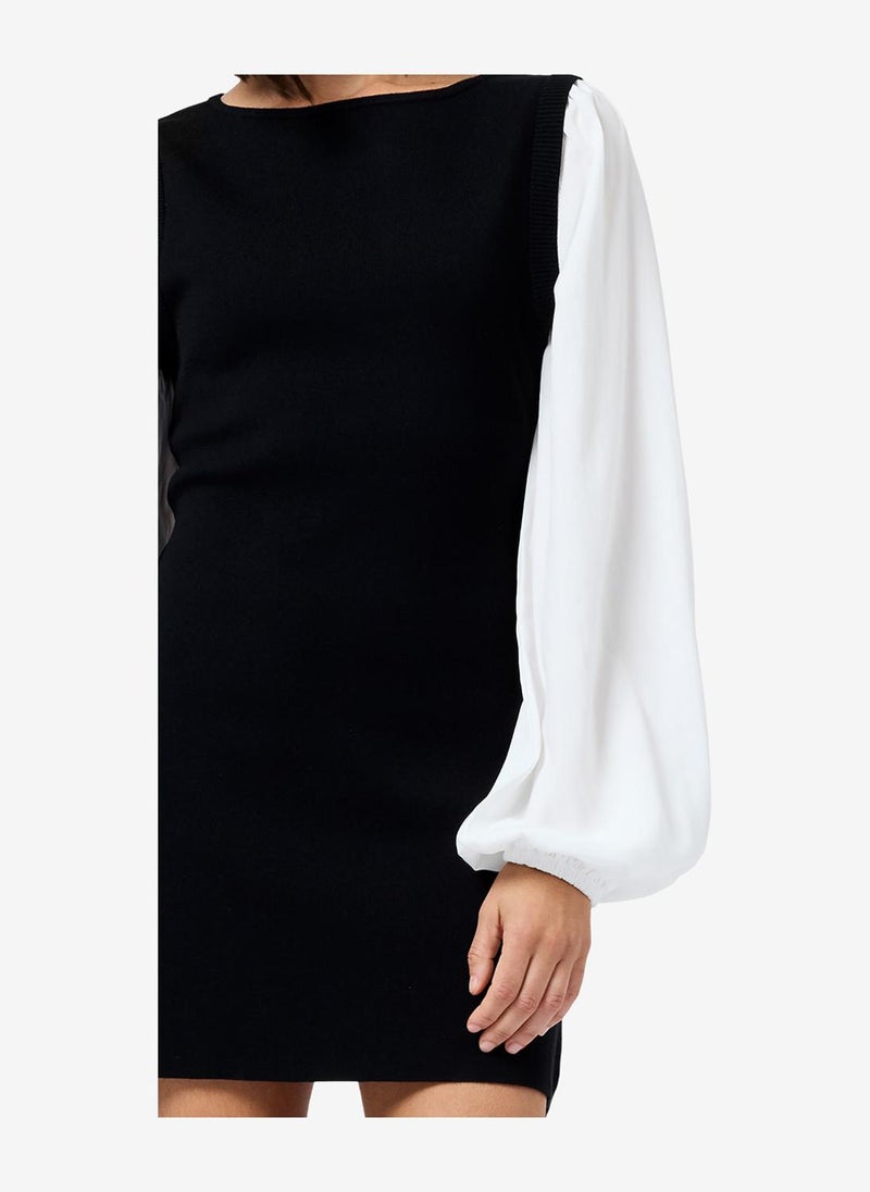 French Connection Women's Black- Summer White Maxime Knit Shirting Mini Dress - Image 5