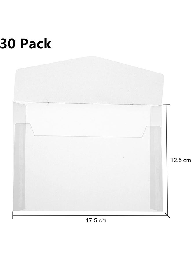 HY 30 Pack White A7 Envelopes Invitation Envelopes Glassine Paper Envelopes 5x7 Invitation Envelopes Vellum Envelopes Greeting Card Envelopes Mini Filing Envelopes for Party Birthday 5x7in Translucent  - Image 2