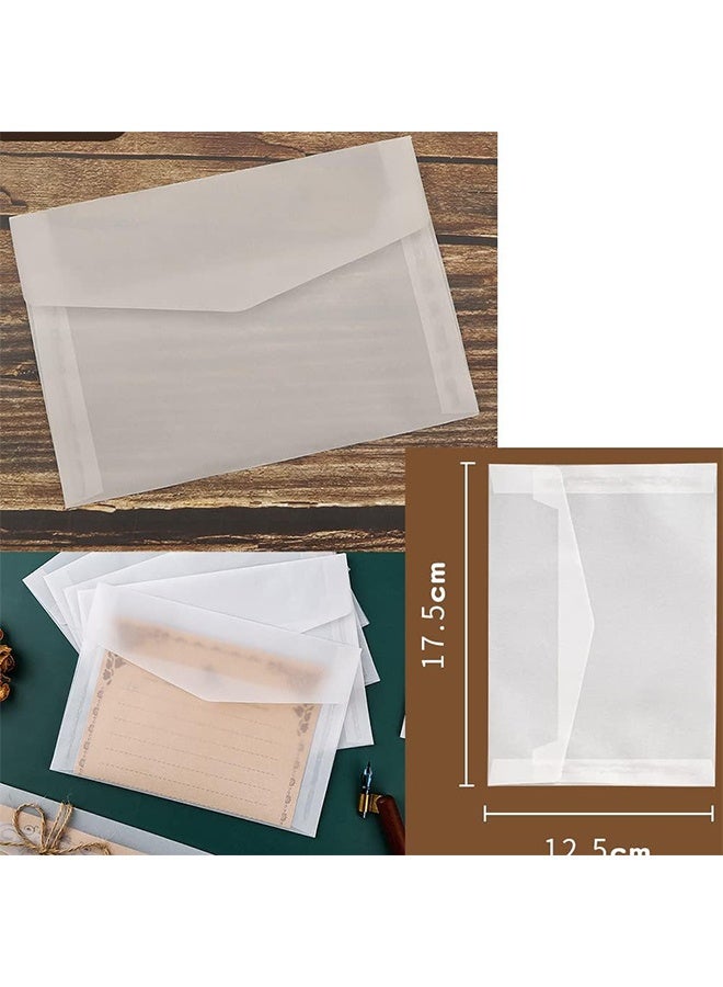 HY 30 Pack White A7 Envelopes Invitation Envelopes Glassine Paper Envelopes 5x7 Invitation Envelopes Vellum Envelopes Greeting Card Envelopes Mini Filing Envelopes for Party Birthday 5x7in Translucent  - Image 5