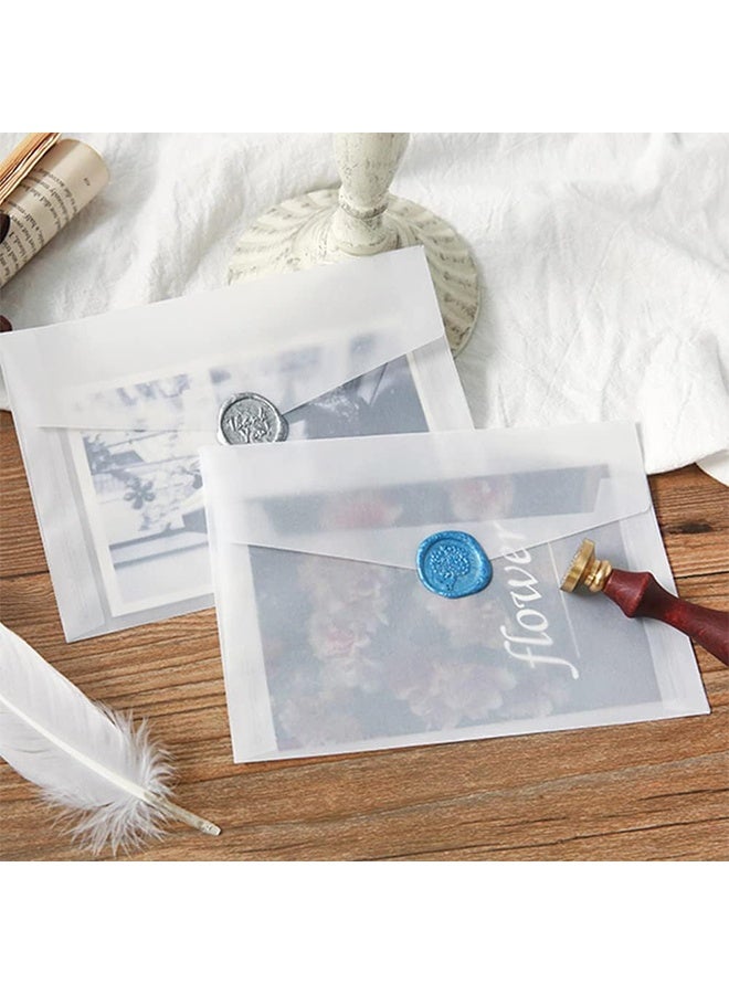 HY 30 Pack White A7 Envelopes Invitation Envelopes Glassine Paper Envelopes 5x7 Invitation Envelopes Vellum Envelopes Greeting Card Envelopes Mini Filing Envelopes for Party Birthday 5x7in Translucent  - Image 4